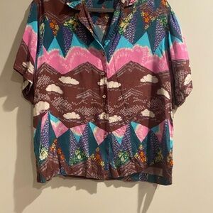 Kimchi Blue Ashton Patchwork Souvenir Shirt Urban Outfitters
